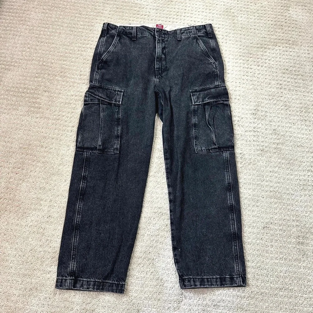 Vintage Levi's Jeans Mens 36x30 XX Cargo Pants Baggy Black Denim Y2K 90s Skate